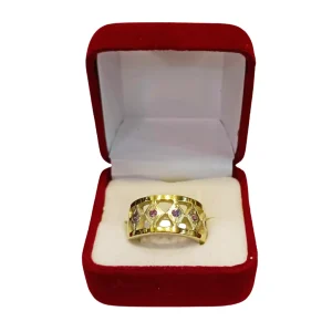 Anillo juvenil romano rombo plata 925 con oro - anillos juveniles Santiago Chile