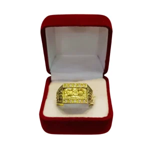 Anillo sello dólar plata 925 con oro - anillos sellos Santiago Chile