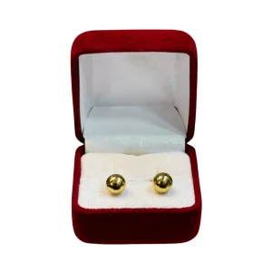 Aros bolita número 6 atornillados oro 18k en estuche - joyería oro Santiago Chile Joyas KM