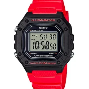 Reloj Casio digital W-218H-4B rojo y negro deportivo correa roja - relojes Casio Santiago Chile
