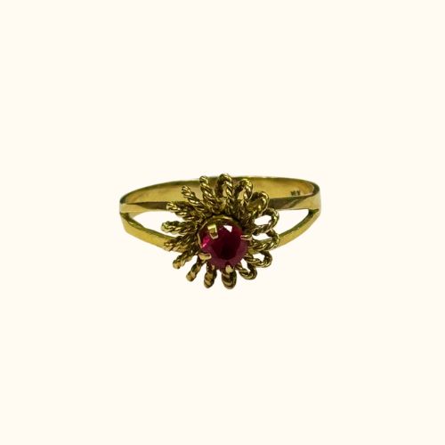 Anillo Dama Modelo: Nido Juvenil Ruby en Oro18K - Imagen 2