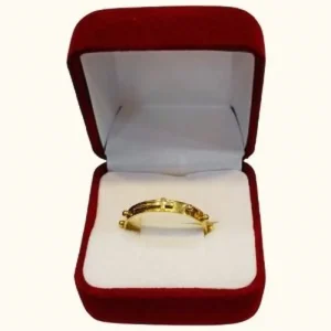 Anillo denario con bolitas oro 18K - diseño histórico artesanal Santiago Chile