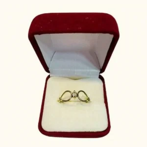 Anillo juvenil con lazo y circón central oro 18K - diseño delicado femenino Santiago Chile