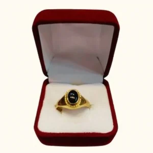 Anillo sello redondo con ónice negro oro 18K - elegancia masculina atemporal Santiago Chile