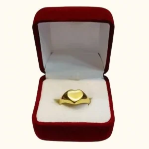 Anillo sello corazón oro 18K - diseño romántico personalizable Santiago Chile