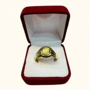 Anillo sello cuadrado Batman número 1 oro 18K - diseño único moderno Santiago Chile