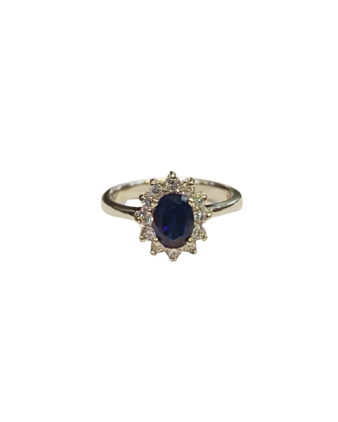 anillo dama tipo lady zafiro plata 925 altura engaste circones