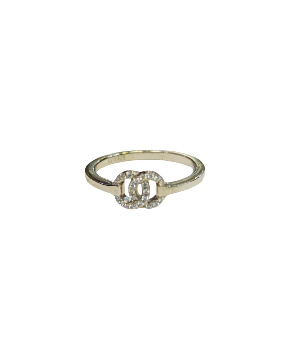 Perfil anillo juvenil channel circón plata 925 grosor altura engaste
