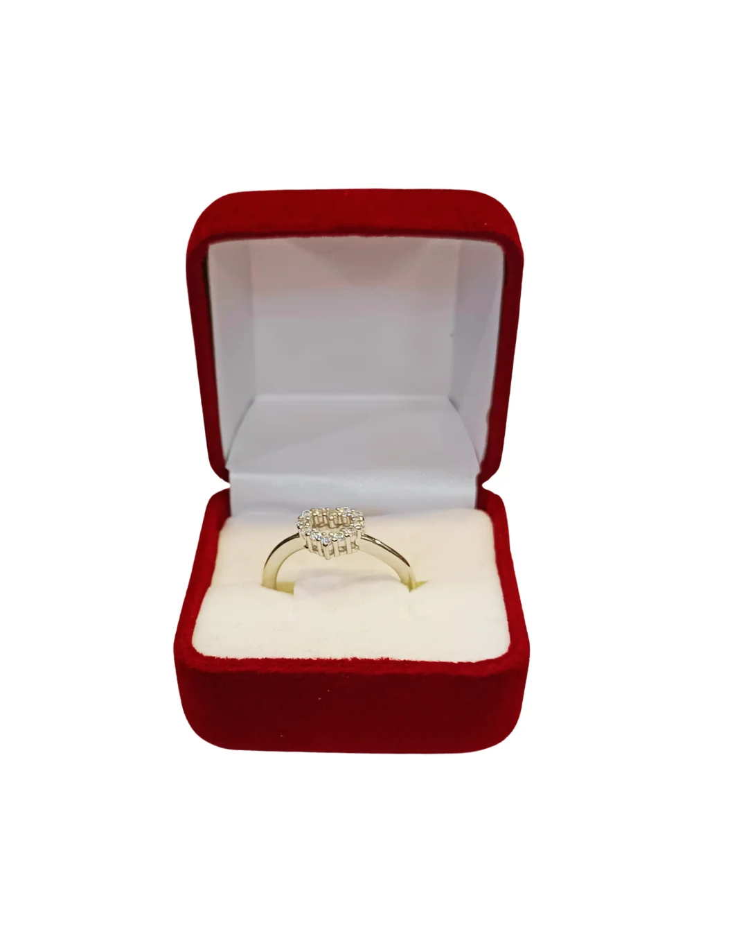 Anillo juvenil corazón circón plata 925 - anillos juveniles Santiago Chile