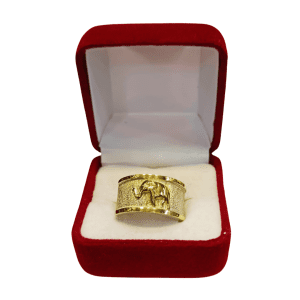 Anillo juvenil romano elefante plata 925 con oro - anillos juveniles Santiago Chile