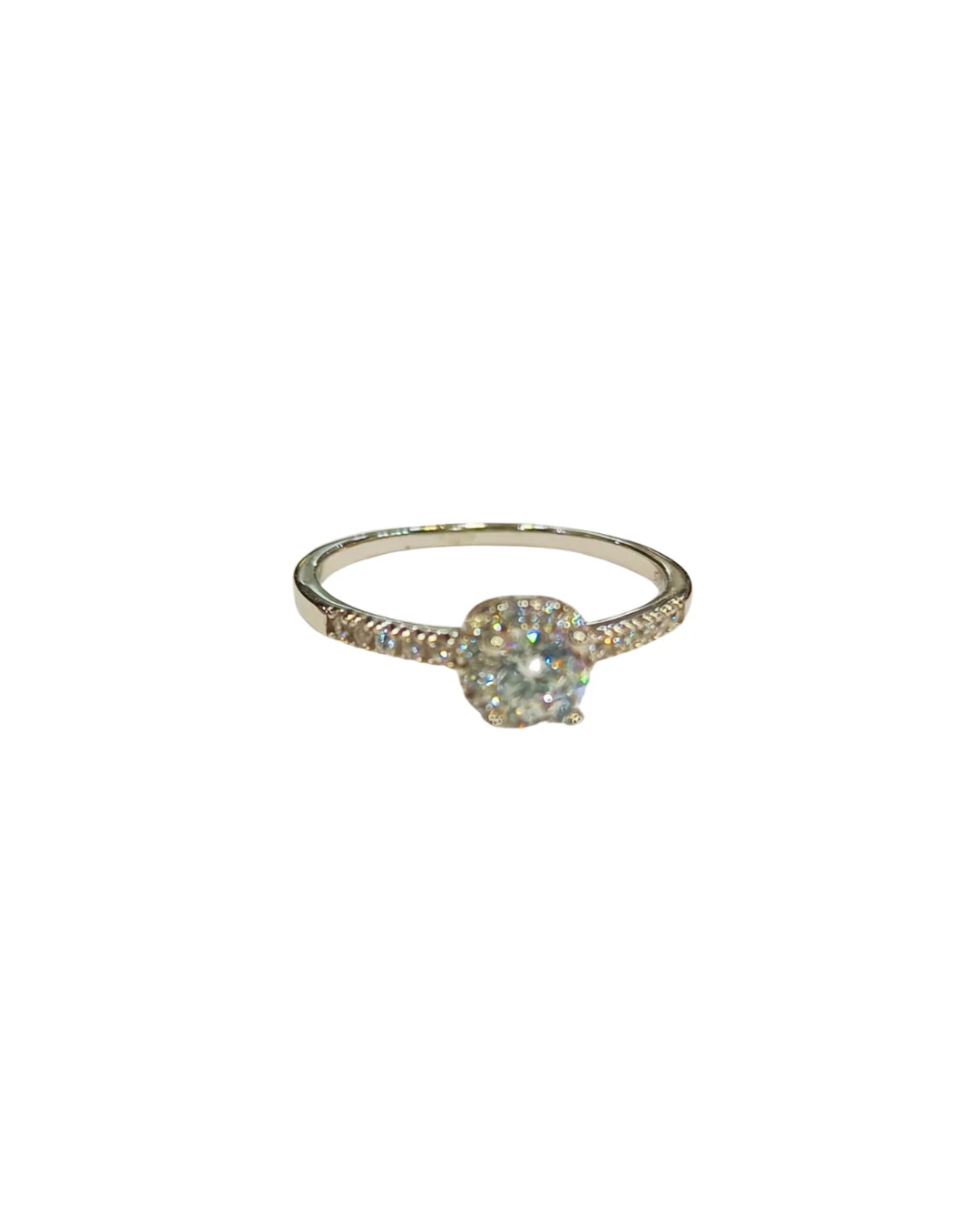 Perfil anillo juvenil solitario medio cintillo plata 925 altura engaste