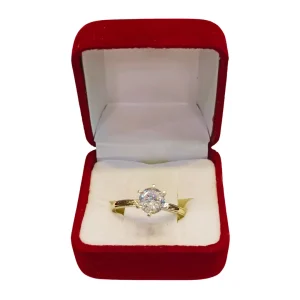 Anillo juvenil solitario promesa plata 925 con oro - anillos juveniles Santiago Chile