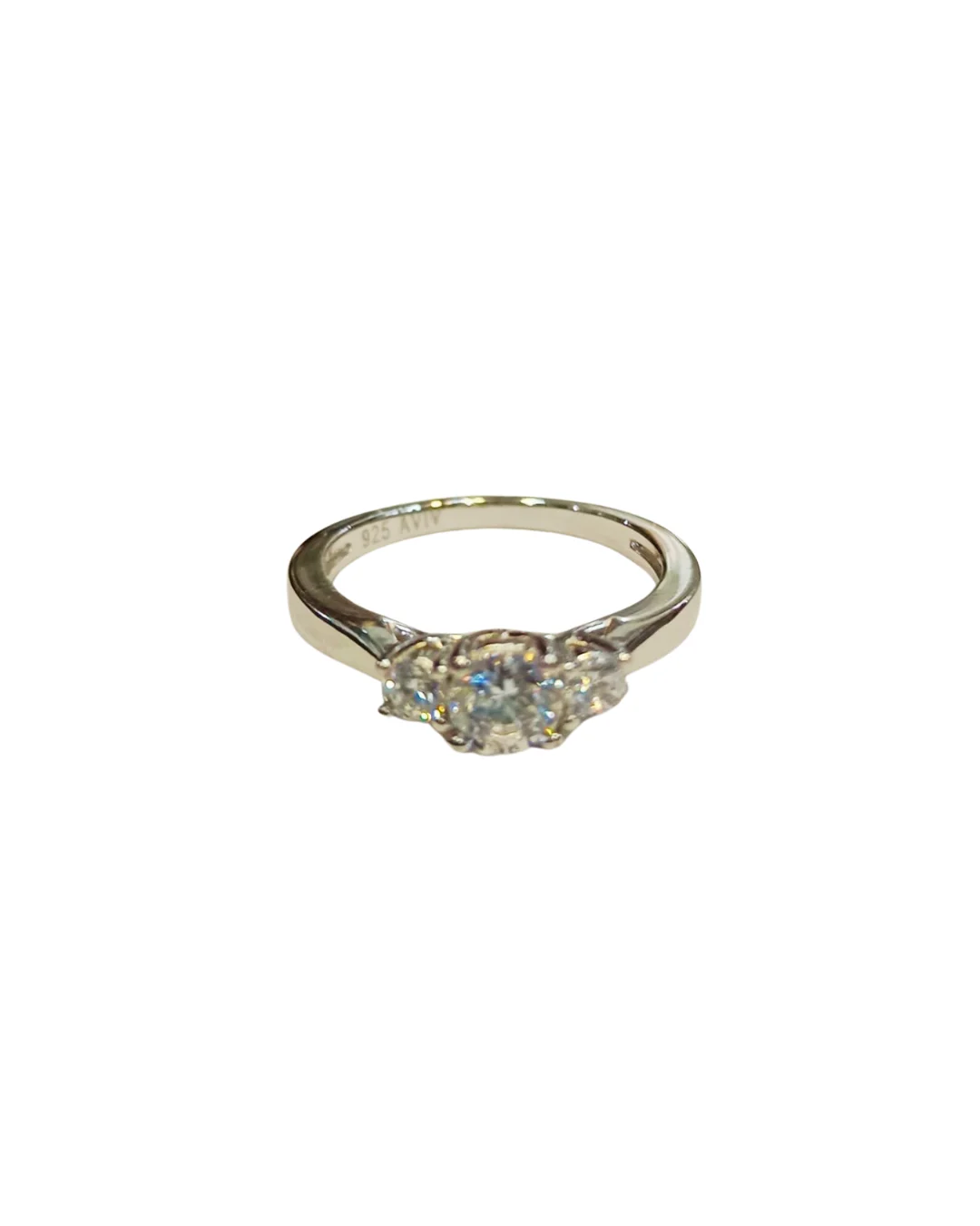 Perfil anillo juvenil tricillo circón plata 925 altura diseño