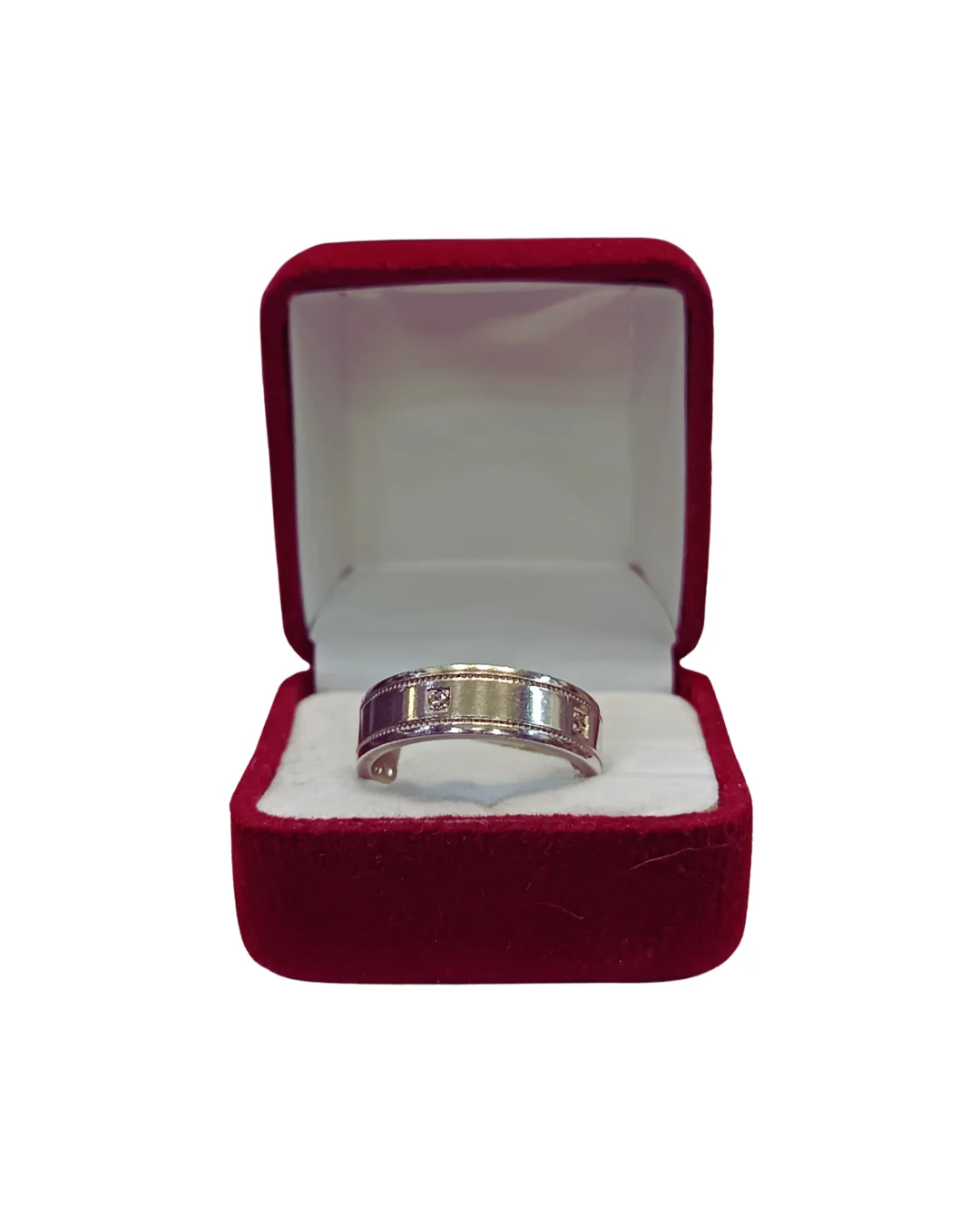 Argollas matrimoniales plata 925 con circones código 11 - alianzas boda plata fina Santiago Chile