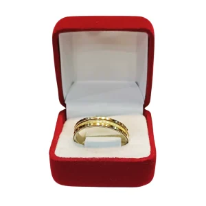 Argollas matrimoniales plata 925 oro 14K bordes dorados centro satinado código 21 - alianzas boda Santiago Chile