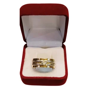 Argollas matrimoniales plata 925 oro 14K cinta satinada con piedra 7mm código 4 - alianzas boda Santiago Chile