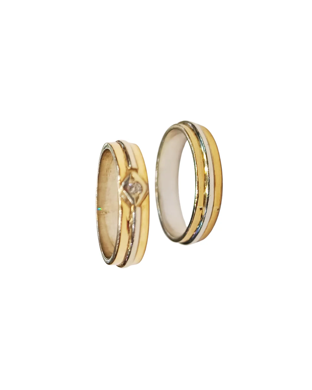 Par de argollas matrimoniales plata 925 oro 14K ilusión inglesa 4mm código 41 chilenas