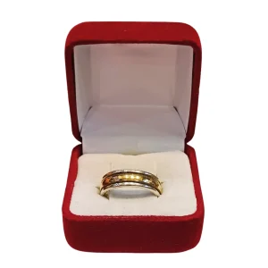 Argollas matrimoniales plata 925 oro 14K media caña lisa 6mm código 24 - alianzas boda Santiago Chile