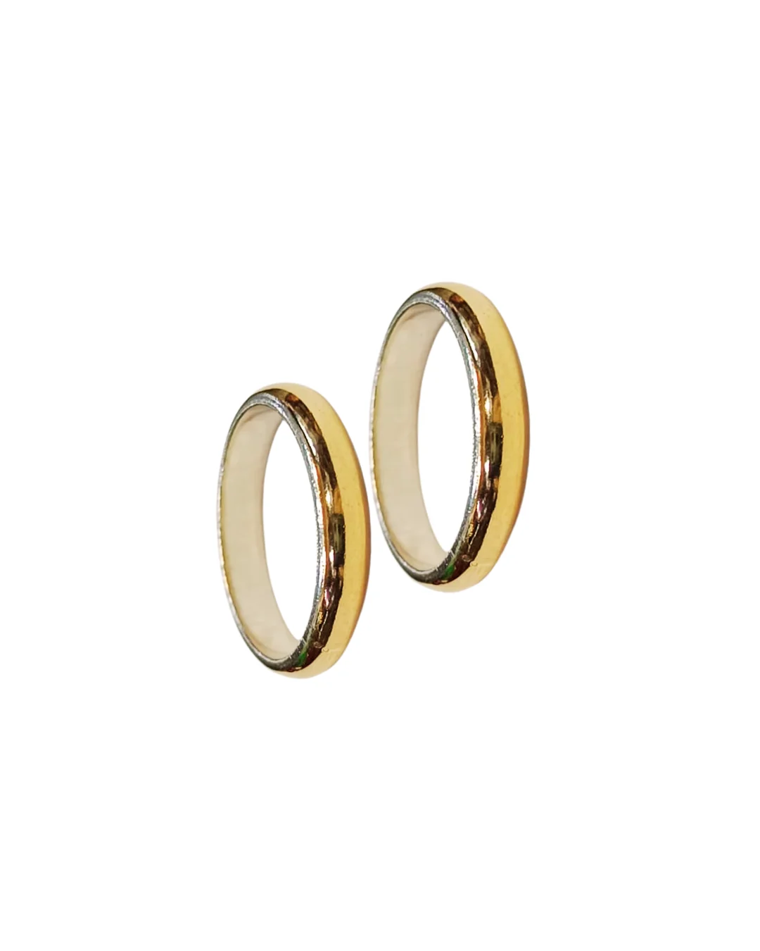 Par de argollas matrimoniales plata 925 oro 14K modelo inglés 4mm código 7 chilenas