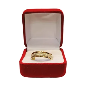 Argollas matrimoniales plata 925 oro 14K tres trenzas 5mm código 28 - alianzas boda Santiago Chile