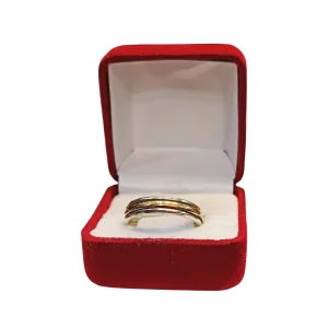 Argollas matrimoniales plata 925 oro 14K triple media caña 4mm código 44 - alianzas boda Santiago Chile