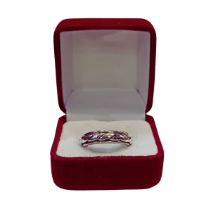 Argollas matrimoniales plata 925 trenza envejecida 5mm código 32 - alianzas boda Santiago Chile