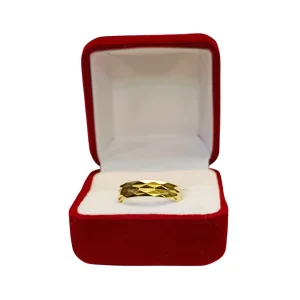 Argollas matrimoniales rombo número 2 oro 18K - alianzas boda geométricas Santiago Chile