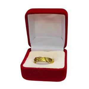 Argollas matrimoniales talladas diagonal número 2 oro 18K - alianzas boda texturadas Santiago Chile