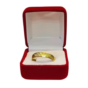 Argollas matrimoniales talladas multi-rombo número 2 oro 18K - alianzas boda geométricas Santiago Chile