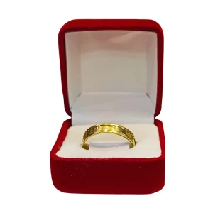 Argollas matrimoniales triple bordes media caña oro 18K - alianzas boda elegantes Santiago Chile