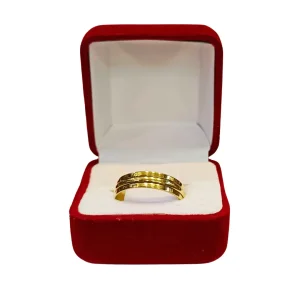 Argollas matrimoniales triple media caña oro 18K - alianzas boda tres líneas Santiago Chile