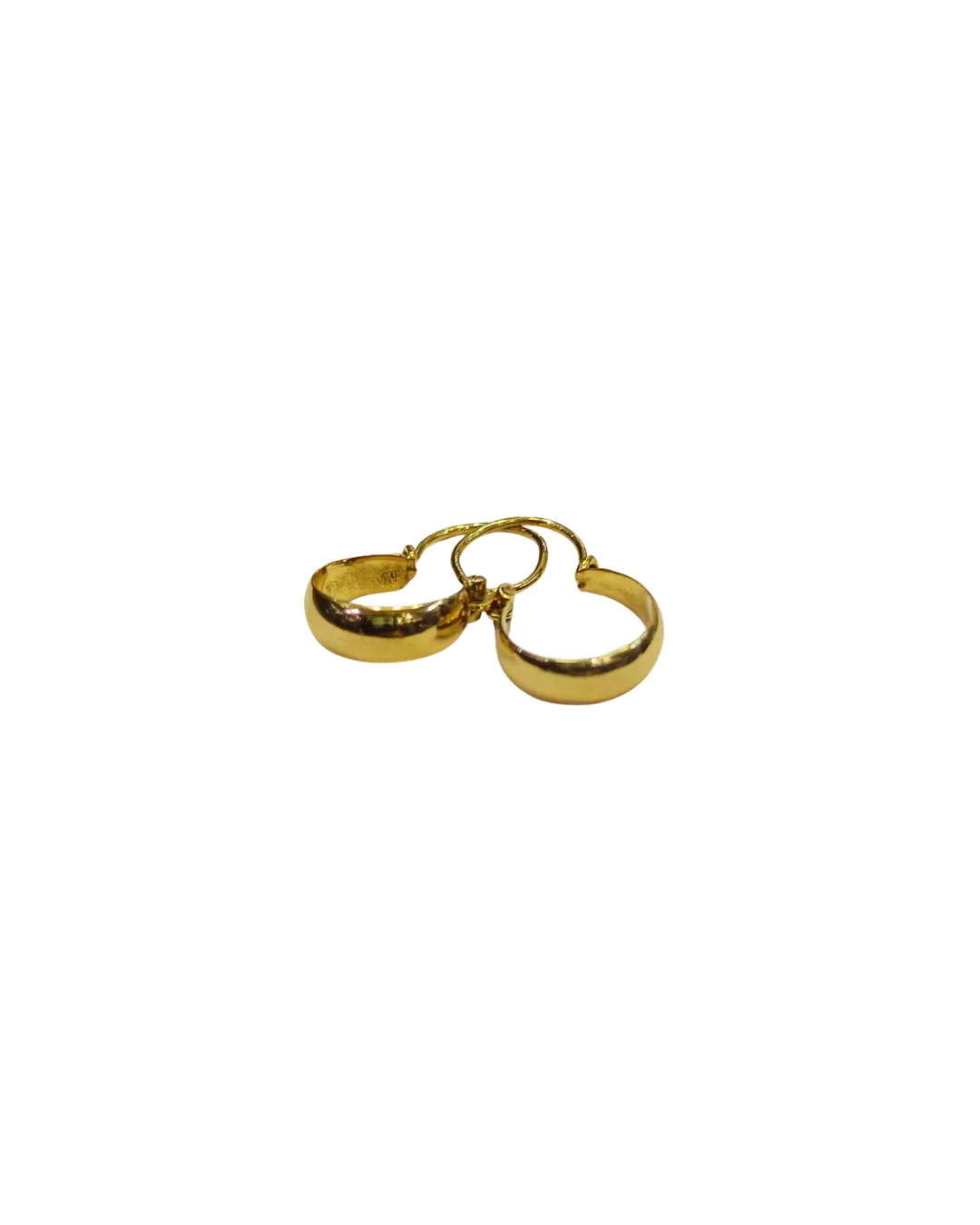 Par de aros argollas bote clásica oro 18K chileno