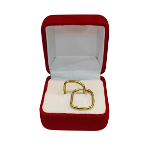 Aros argollas tubo con gota oro 18K - diseño fluido elegante Santiago Chile