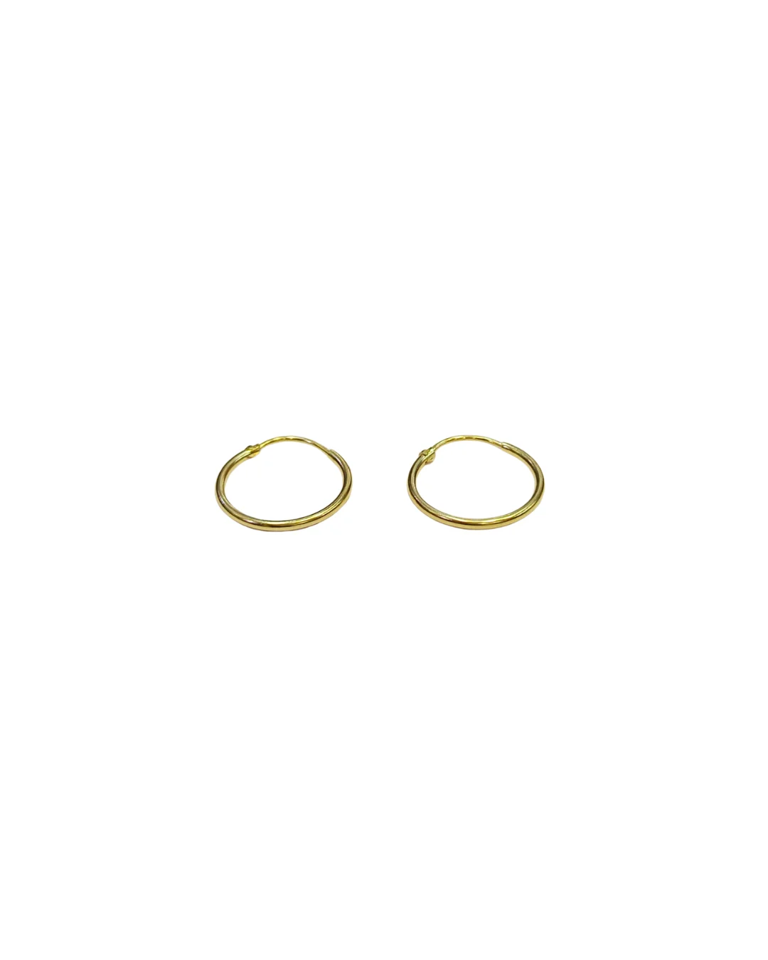 Par de aros argollas tubo número 3 medianas oro 18K chileno