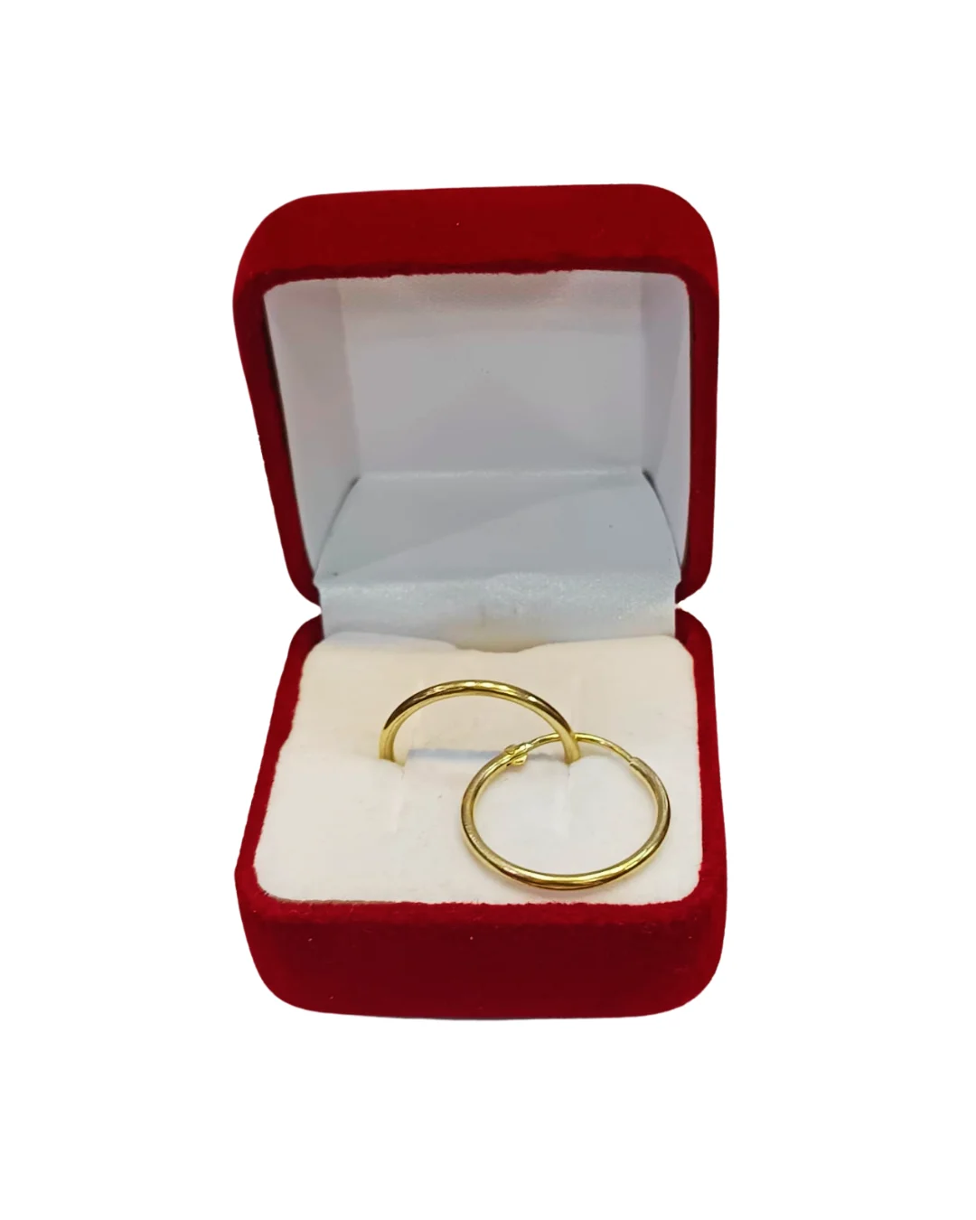 Aros argollas tubo número 3 medianas oro 18K - tamaño ideal Santiago Chile
