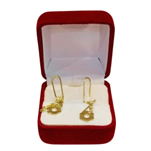 Aros colgantes cadena margaritas oro 18K - flores movimiento Santiago Chile