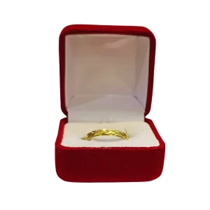 Ilusiones talladas espigas separadas oro 18K - argollas boda textura Santiago Chile