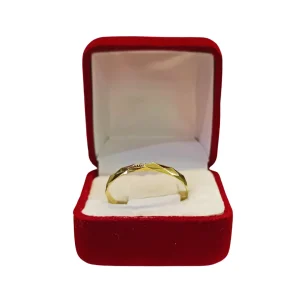 Ilusiones talladas rombo oro 18K - argollas boda geométricas Santiago Chile