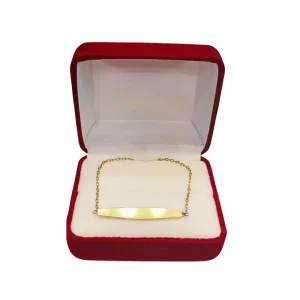 Piocha limada juvenil placa ovalada oro 18K - pulseras oro Santiago Chile