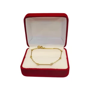 Pulsera juvenil limada palito oro 18K en caja - pulseras oro Santiago Chile