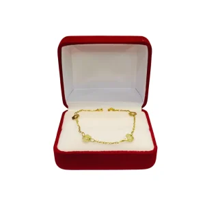 Pulsera juvenil margaritas oro 18K en caja - pulseras oro Santiago Chile