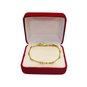 Pulsera juvenil palito entorchada broche tubo oro 18K en caja - pulseras oro Santiago Chile