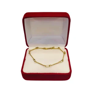 Pulsera juvenil palito facetada oro 18K en caja - pulseras oro Santiago Chile