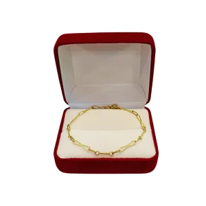 Pulsera juvenil tipo infinito oro 18K en caja - pulseras oro Santiago Chile