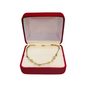 Pulsera juvenil Verónica palito oro 18K en caja - pulseras oro Santiago Chile