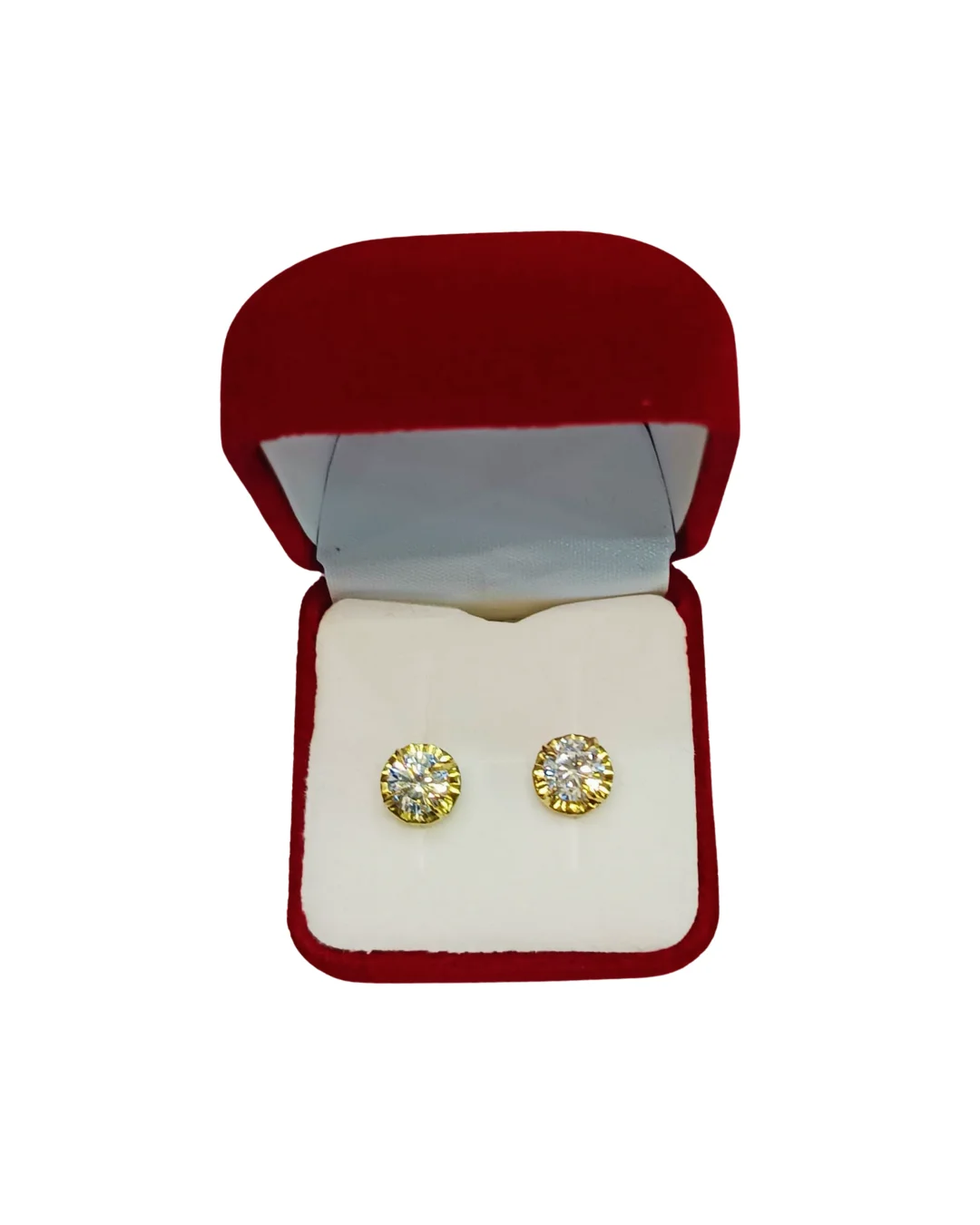 Aros atornillados chatón español número 4 con circón oro 18K - cierre seguro Santiago Chile