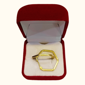 Aros Hexagonal Número 2 en Oro18K