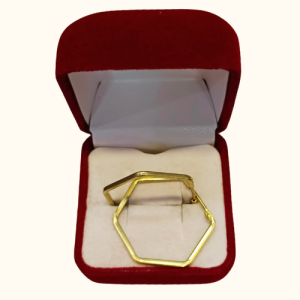 Aros Hexagonal Número 3 en Oro18K