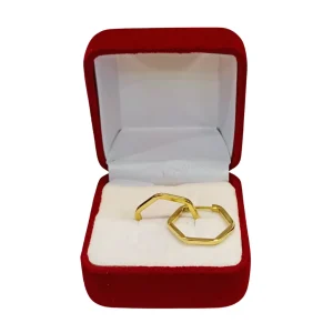 Aros argollas hexagonal número 1 oro 18K - diseño geométrico moderno Santiago Chile