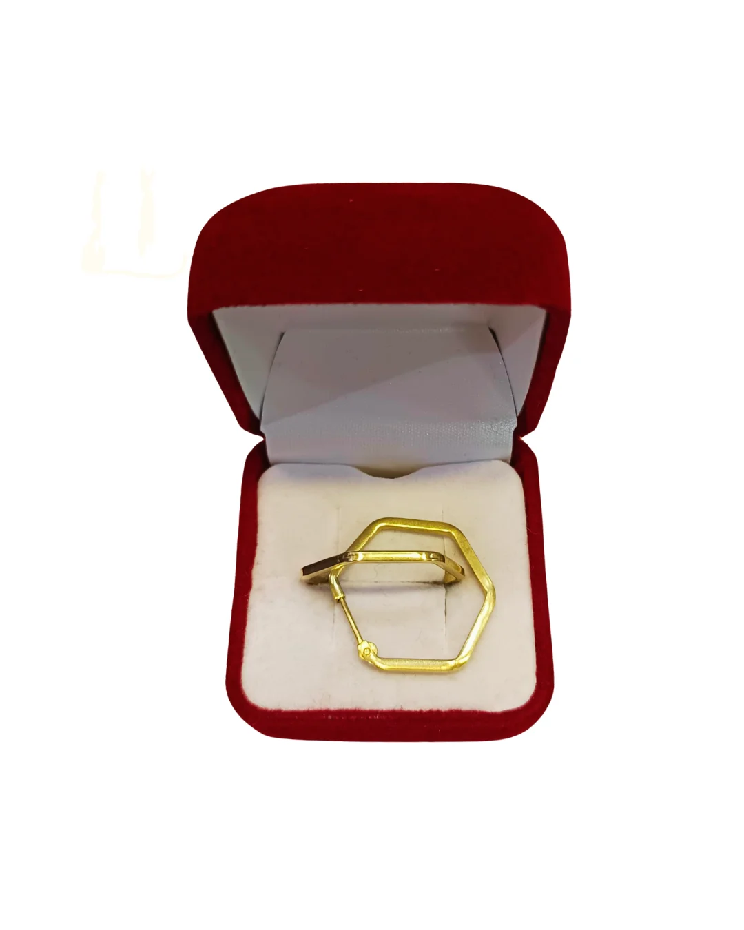 Aros argollas hexagonal número 2 oro 18K - geometría moderna mediana Santiago Chile